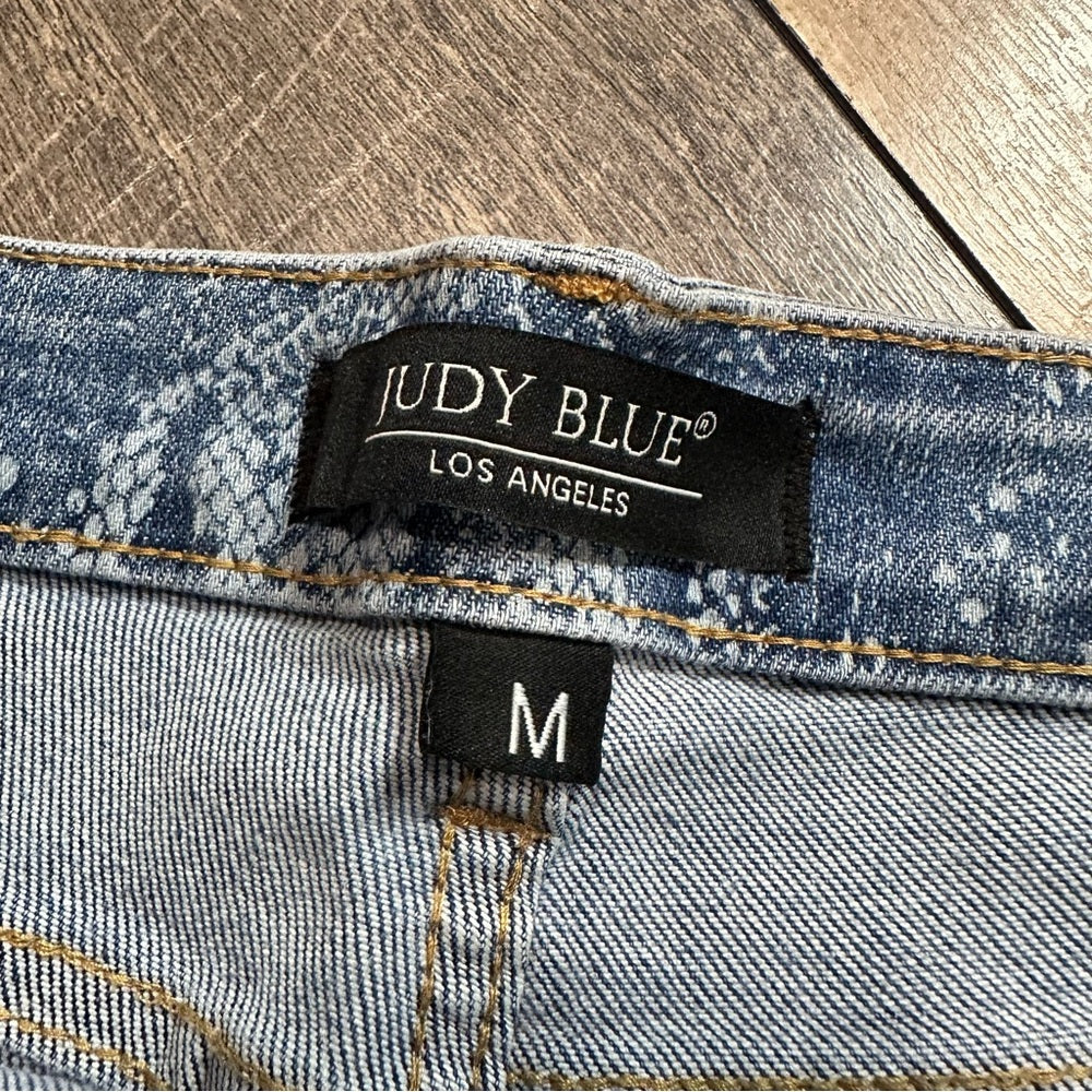 Judy Blue Snakeskin Print Denim Shorts
