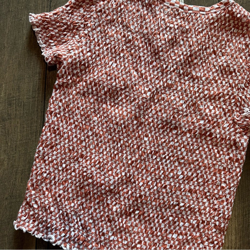 American Eagle Smocked Short Sleeve Top