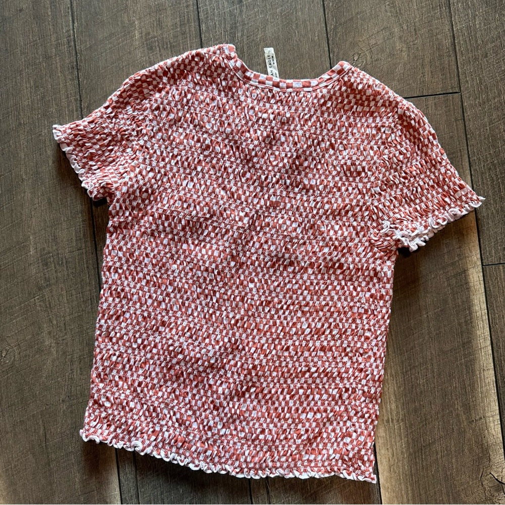 American Eagle Smocked Short Sleeve Top
