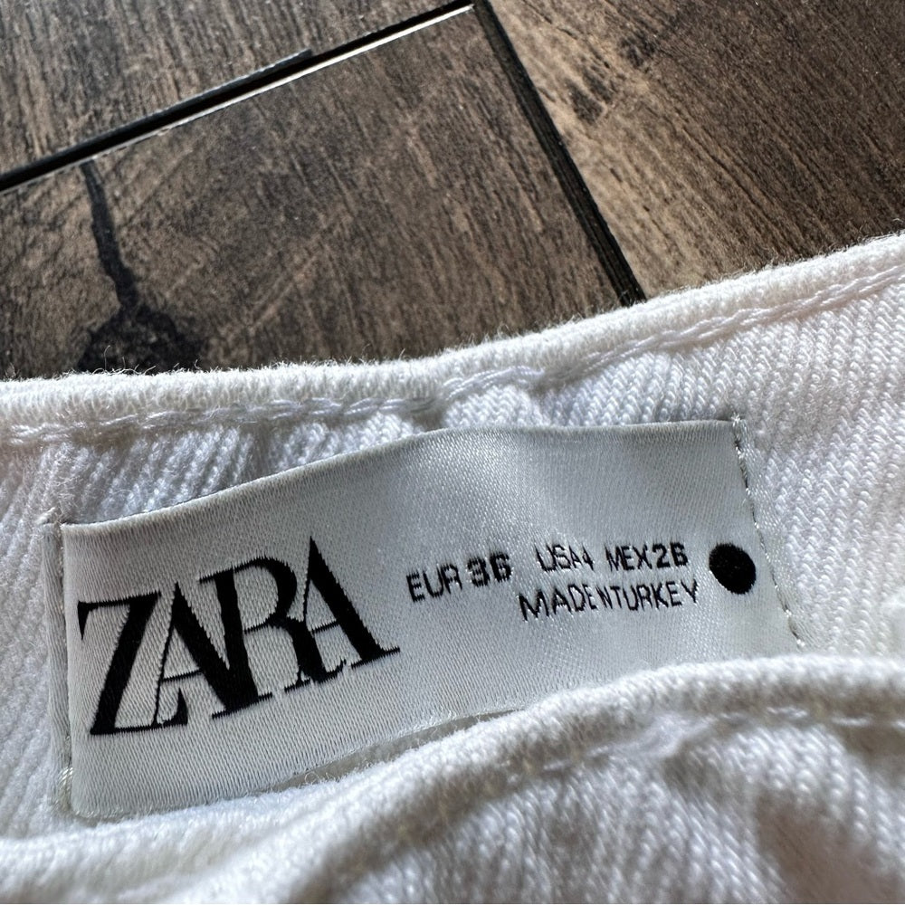 Zara White Wide Leg Jeans