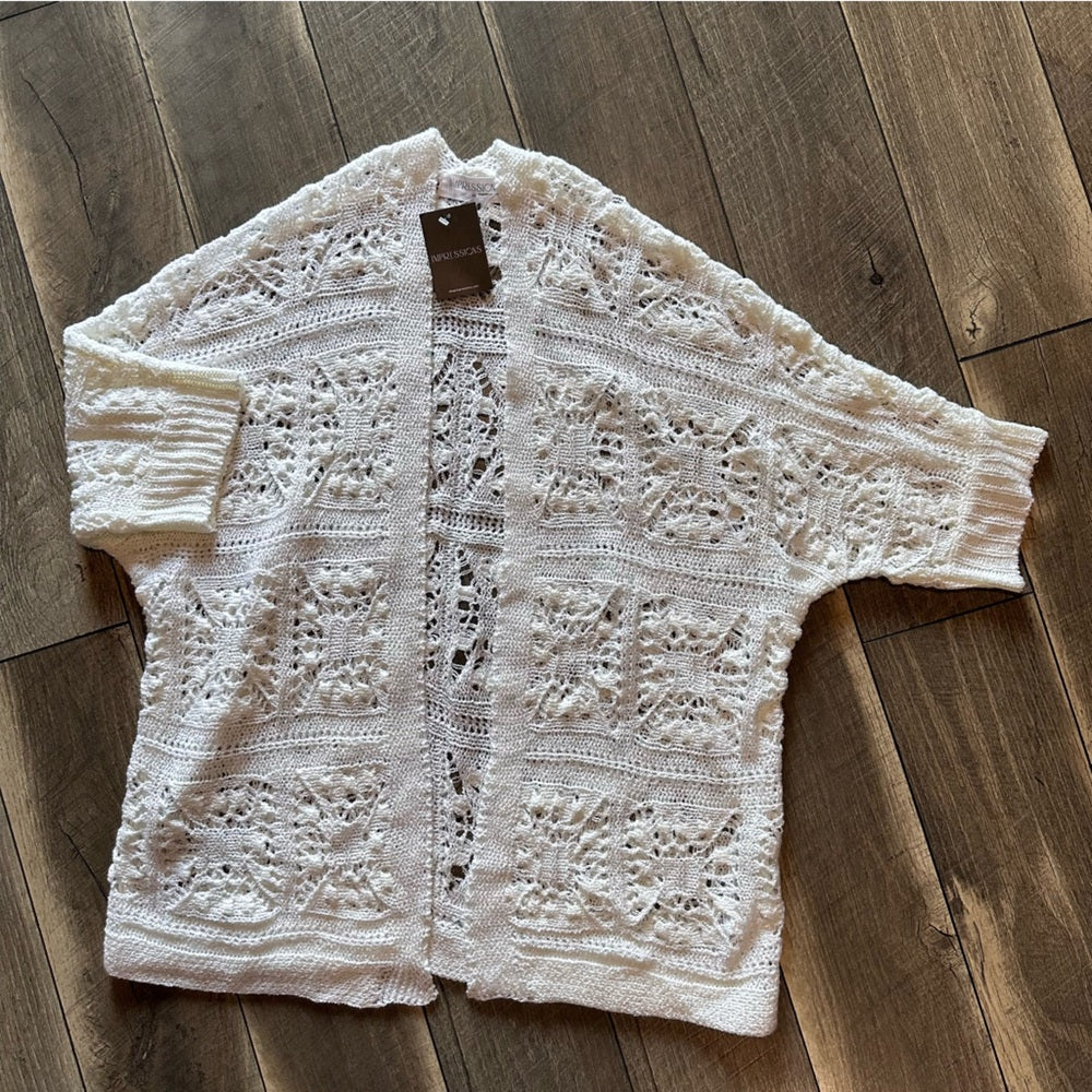 Impressions Short Sleeve Open Cardigan