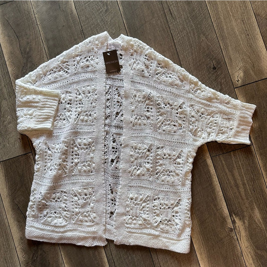 Impressions Short Sleeve Open Cardigan