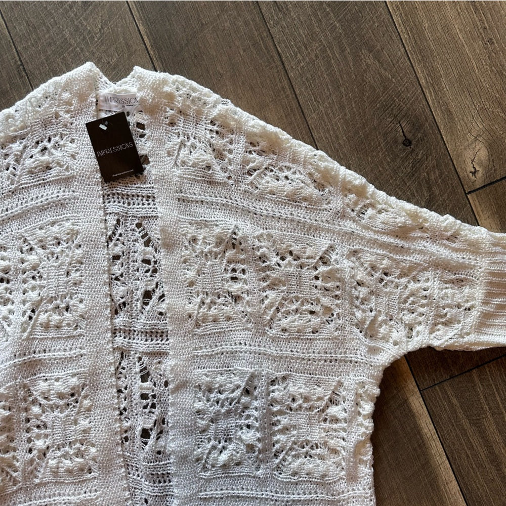 Impressions Short Sleeve Open Cardigan