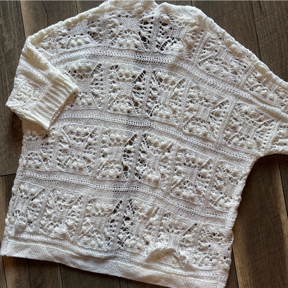 Impressions Short Sleeve Open Cardigan