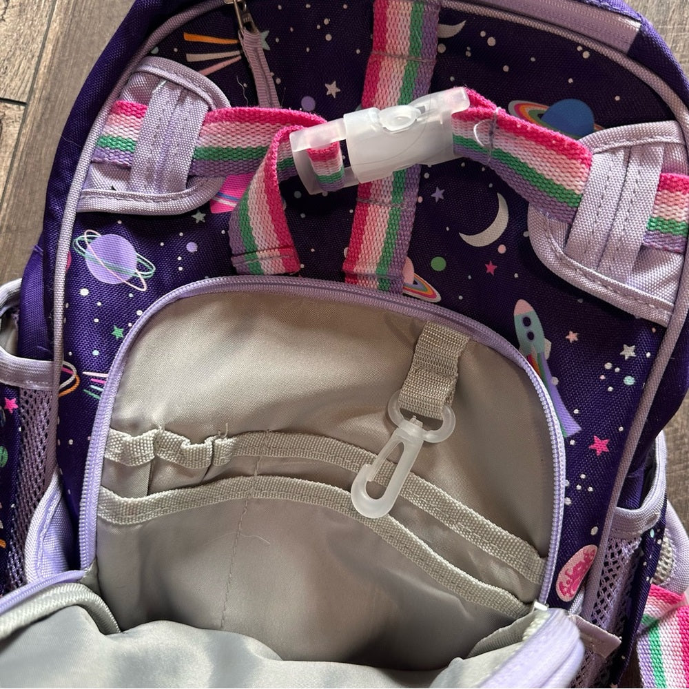 Pottery Barn Kids Mackenzie Rainbow Heart Galaxy Glow-in-the-Dark Backpack