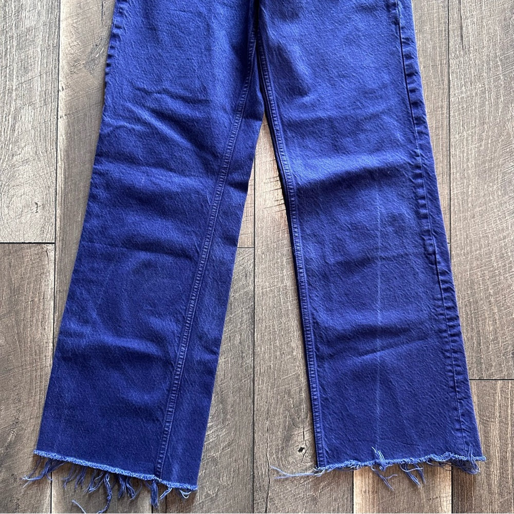 Zara Purple Hi Rise Wide Leg Jeans