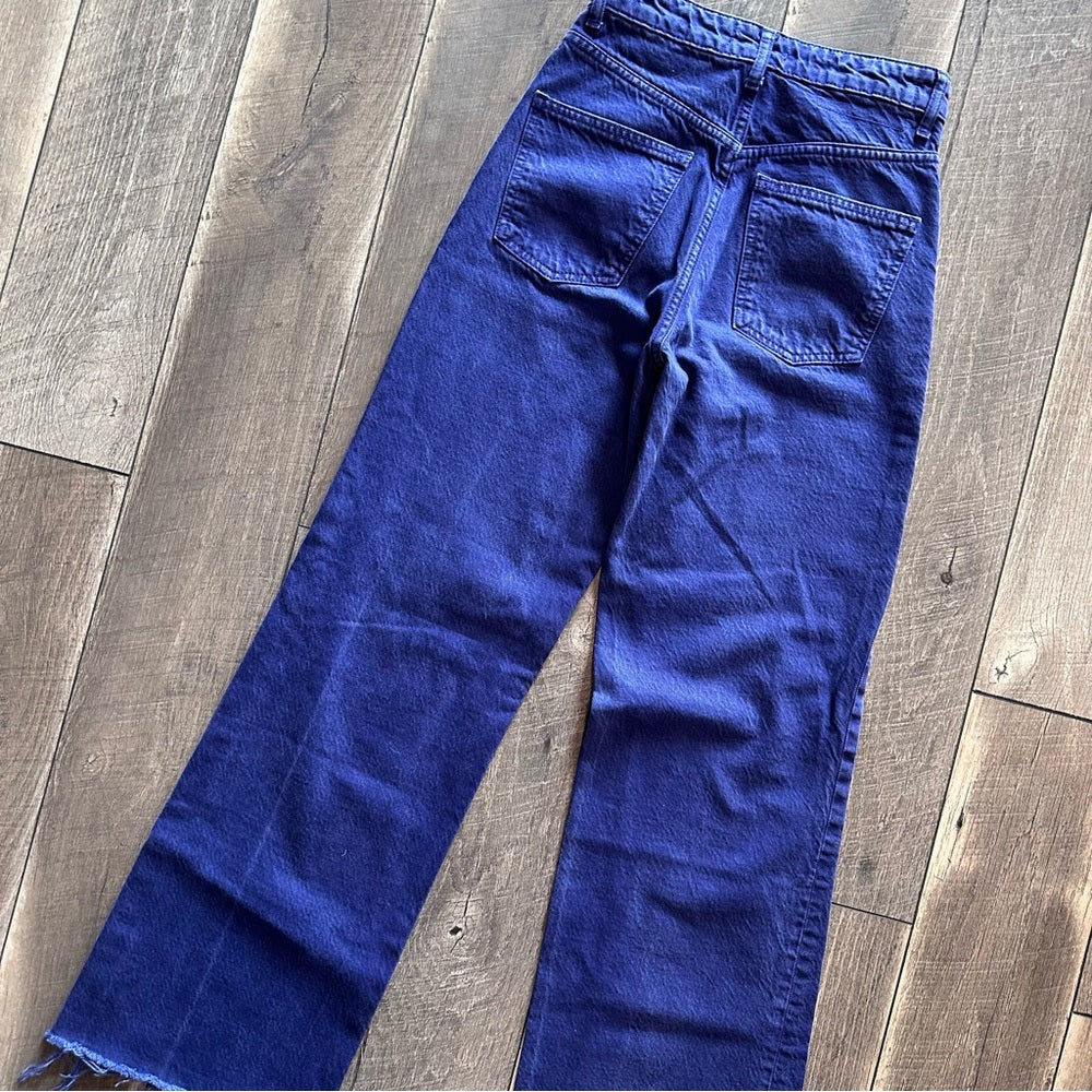 Zara Purple Hi Rise Wide Leg Jeans