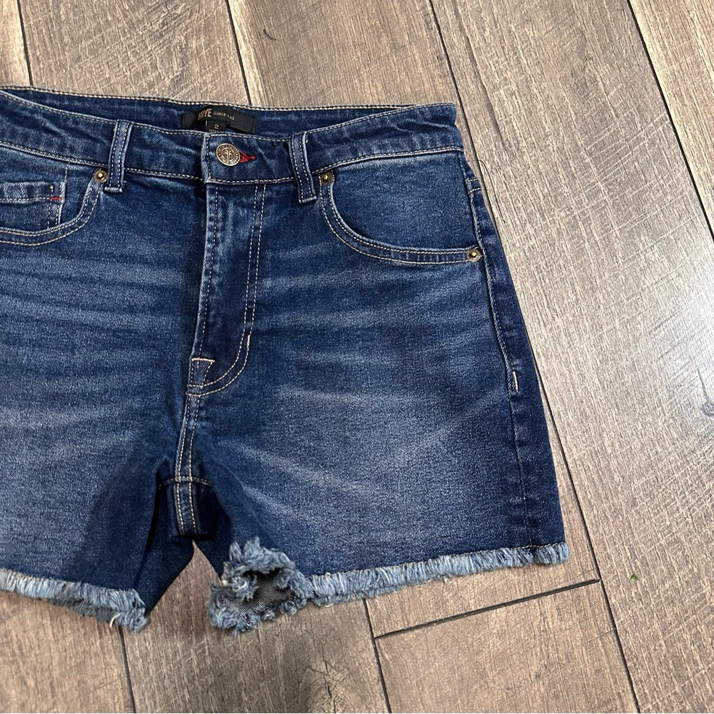 Frye Hi Rise Raw Hem Denim Shorts