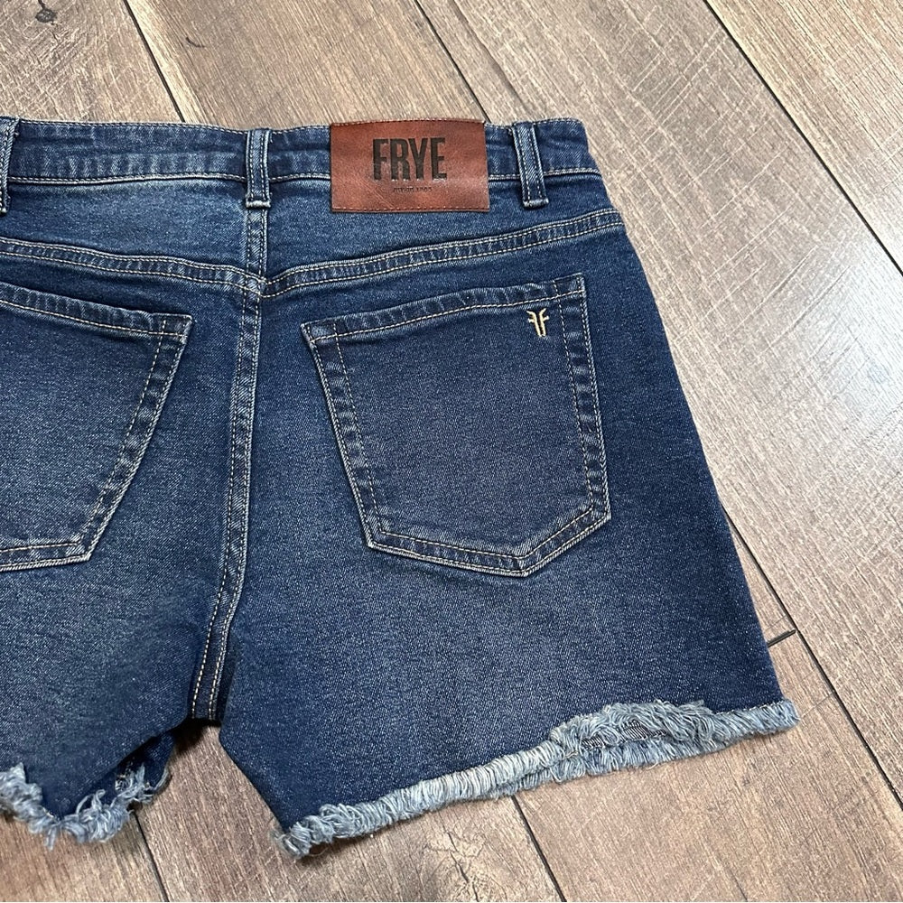 Frye Hi Rise Raw Hem Denim Shorts