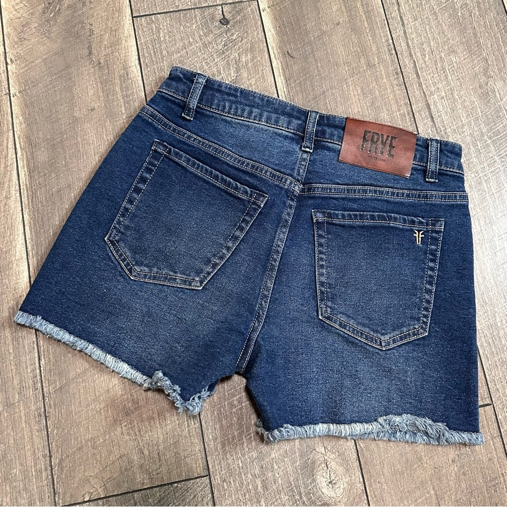 Frye Hi Rise Raw Hem Denim Shorts
