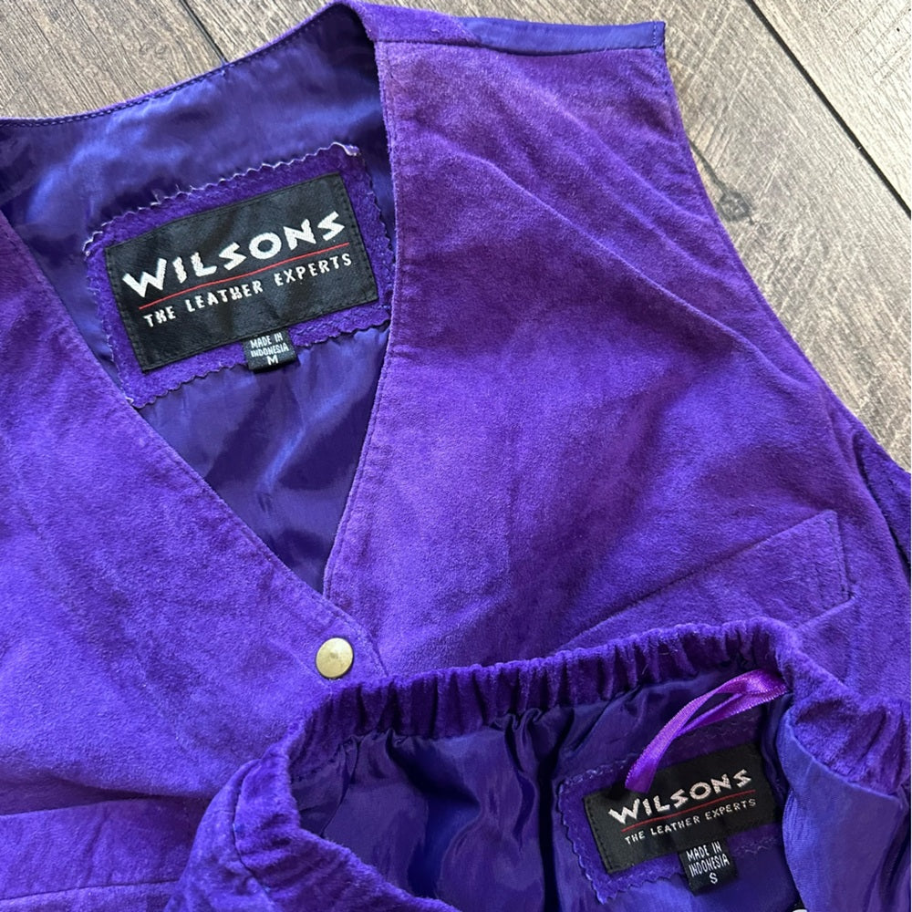 Wilson’s Leather Purple 2pc Vest & Shorts Set