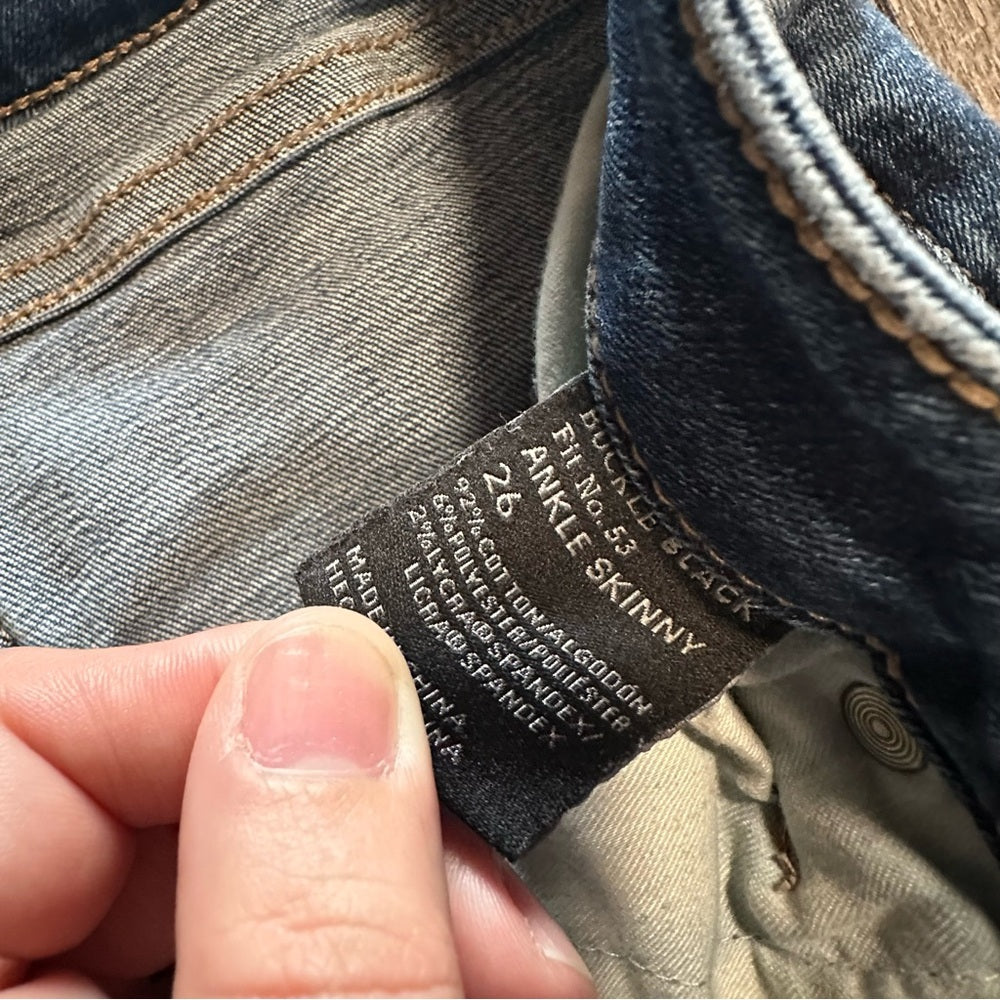 Buckle Black Ankle Skinny Jeans