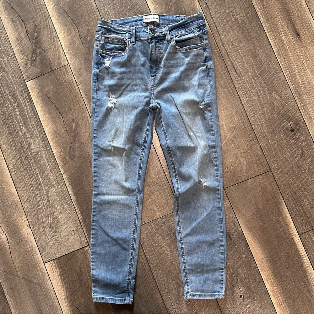 Studio Blue Hi Rise Ankle Skinny Jeans