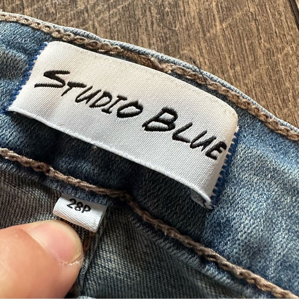 Studio Blue Hi Rise Ankle Skinny Jeans