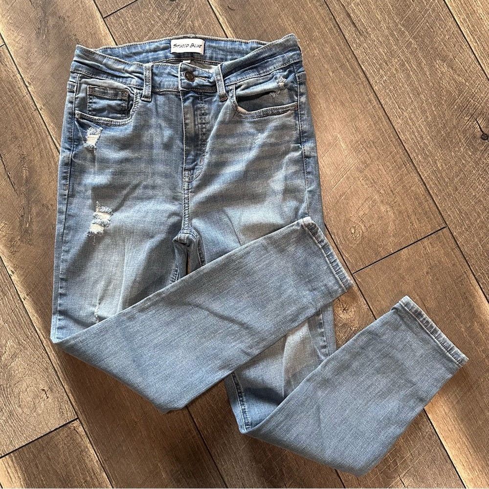 Studio Blue Hi Rise Ankle Skinny Jeans