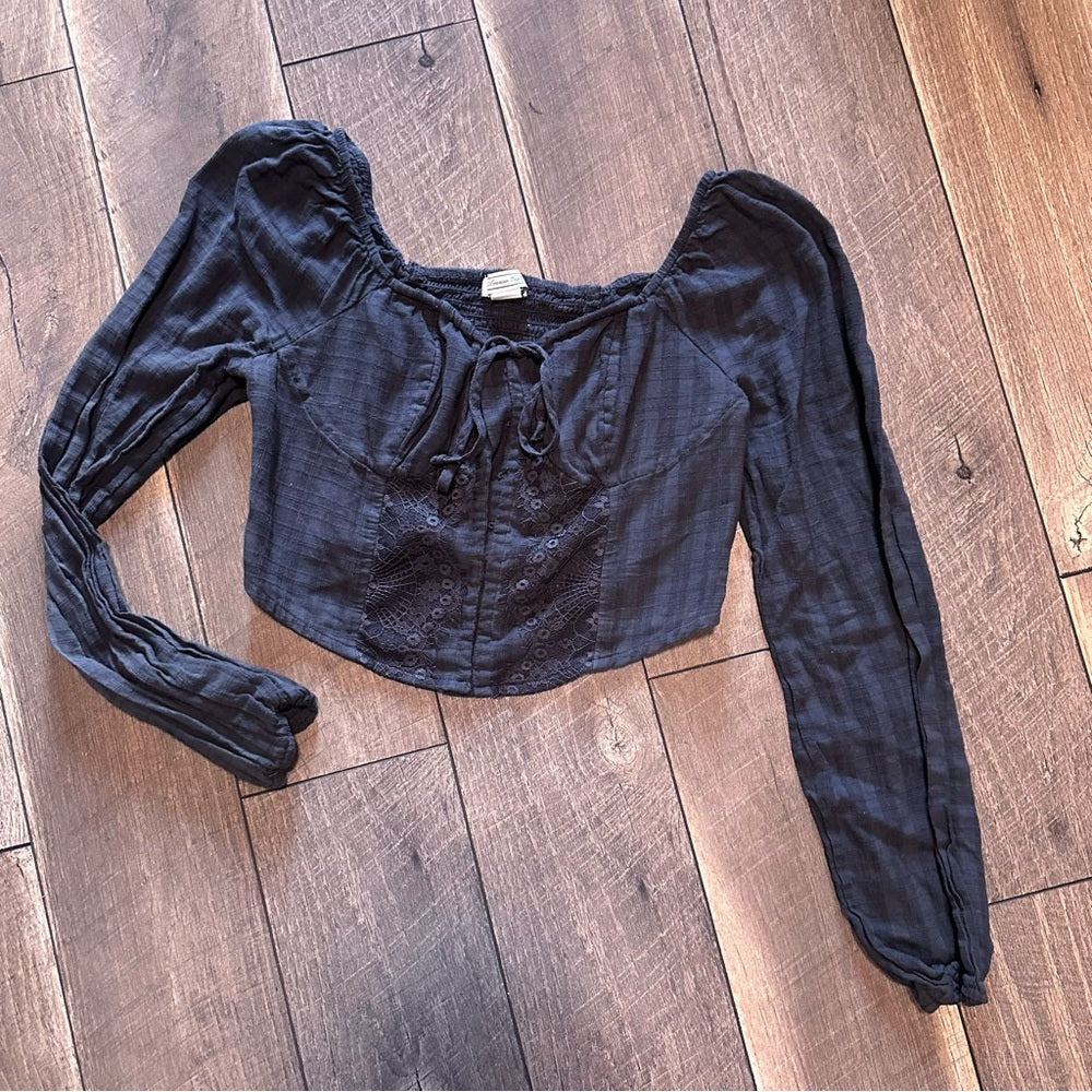 American Eagle Corset Long Sleeve Top