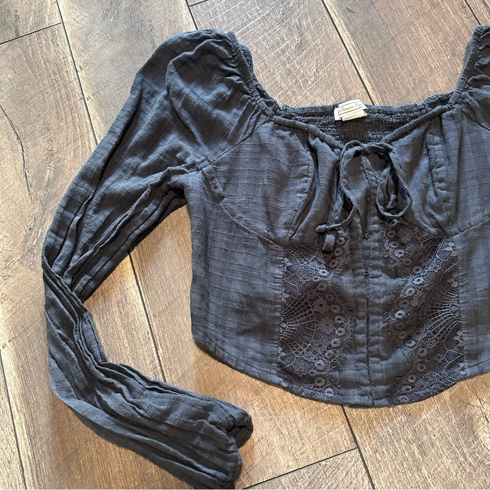 American Eagle Corset Long Sleeve Top