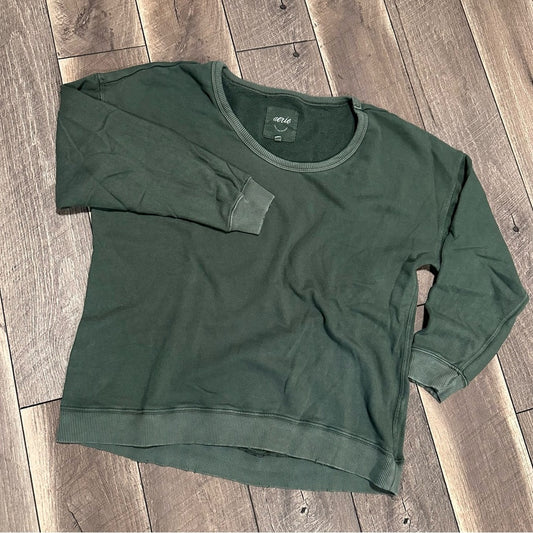 Aerie Olive Scoop Crewneck