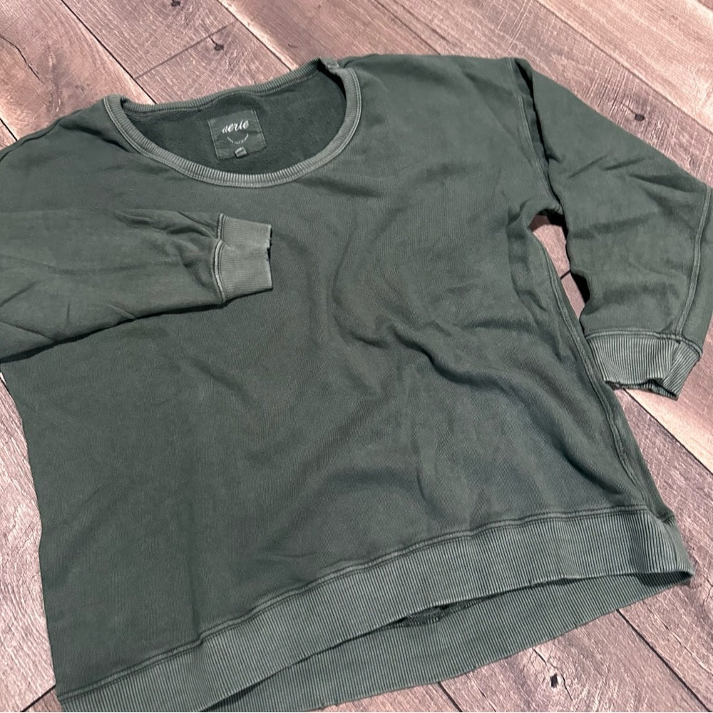 Aerie Olive Scoop Crewneck