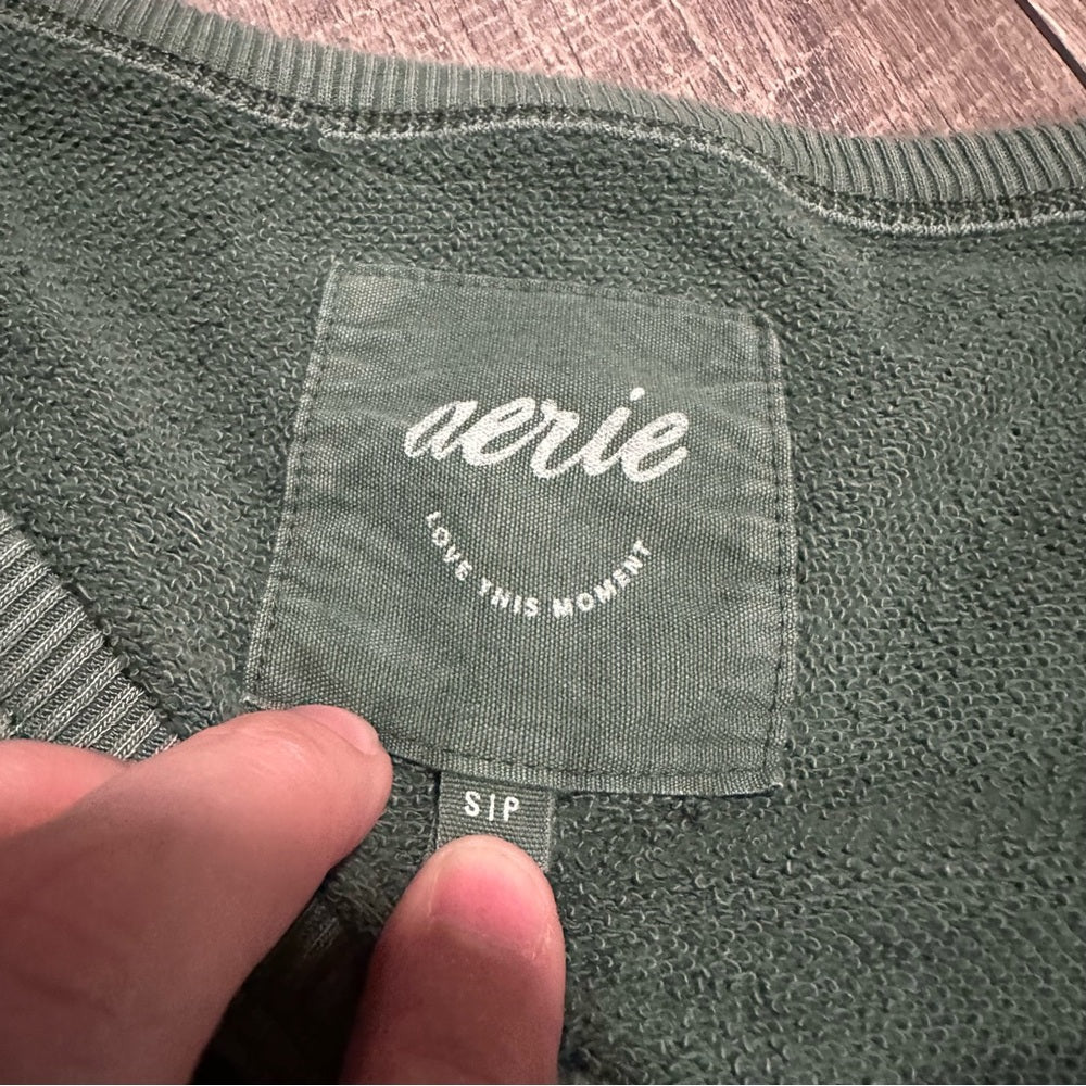 Aerie Olive Scoop Crewneck