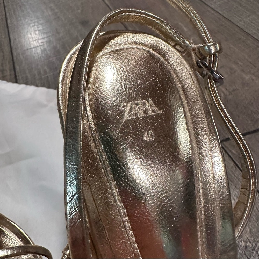 Zara Gold Strappy Heels