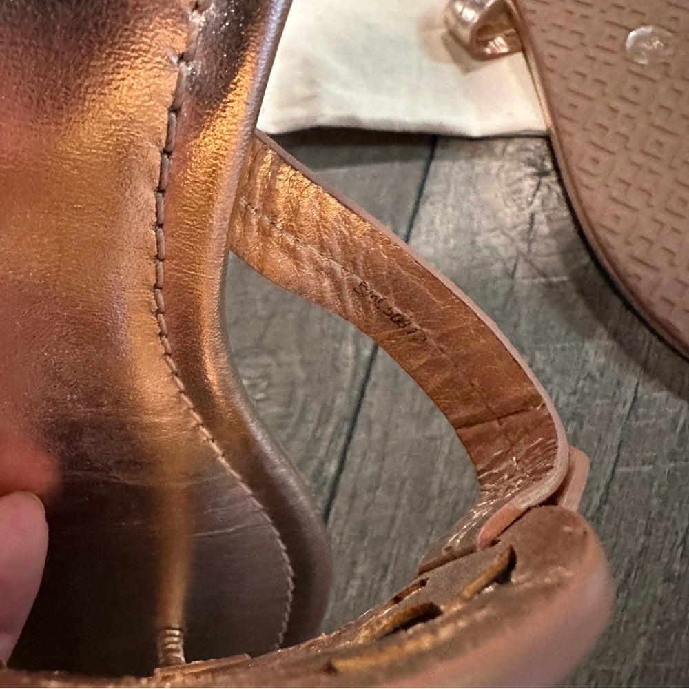 Tory Burch Rose Gold Leather Sandals