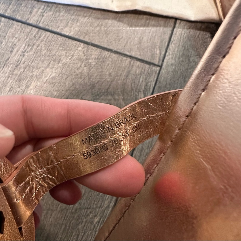 Tory Burch Rose Gold Leather Sandals