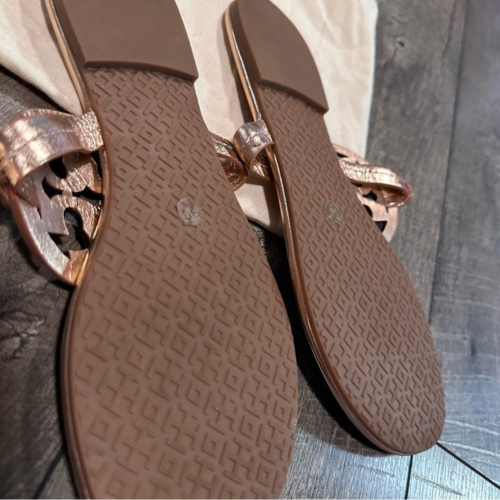 Tory Burch Rose Gold Leather Sandals