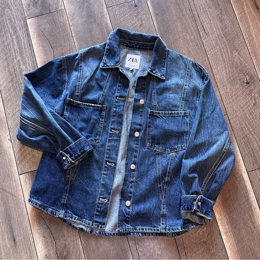 Zara Denim Button Down Jacket