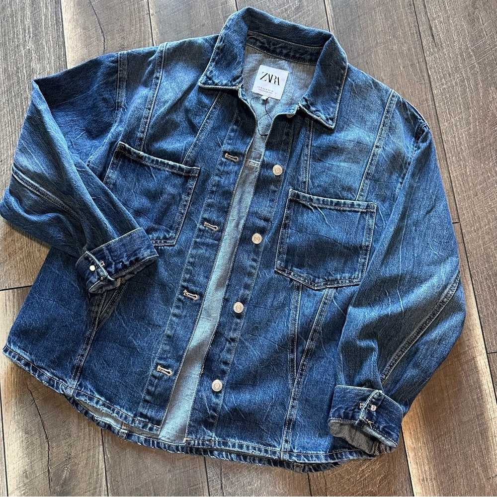 Zara Denim Button Down Jacket