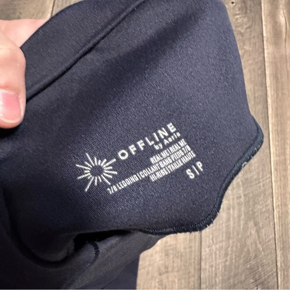 Aerie Offline Navy Blue Crossover 7/8 Leggings