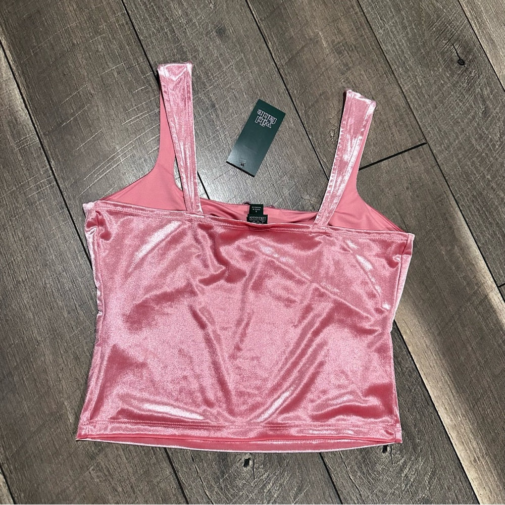 Wild Fable Pink Velour Crop Tank
