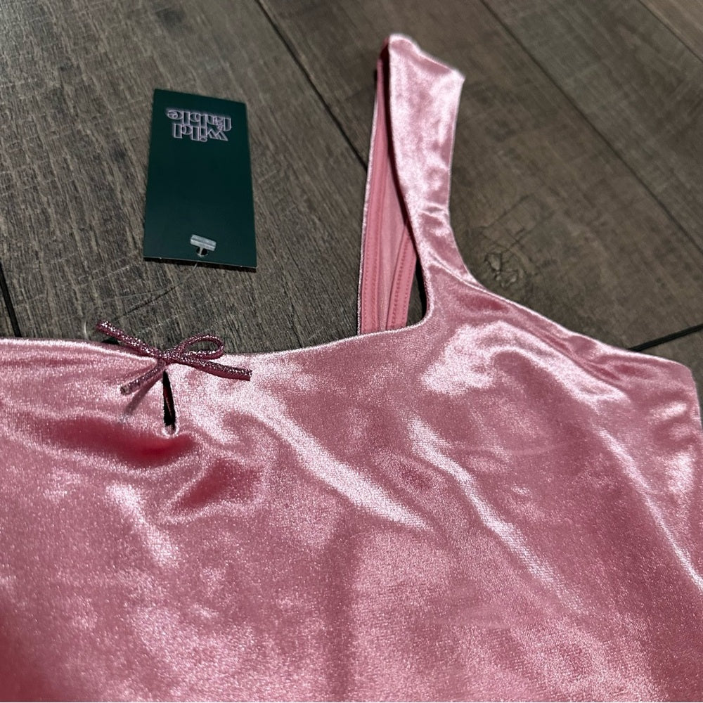 Wild Fable Pink Velour Crop Tank