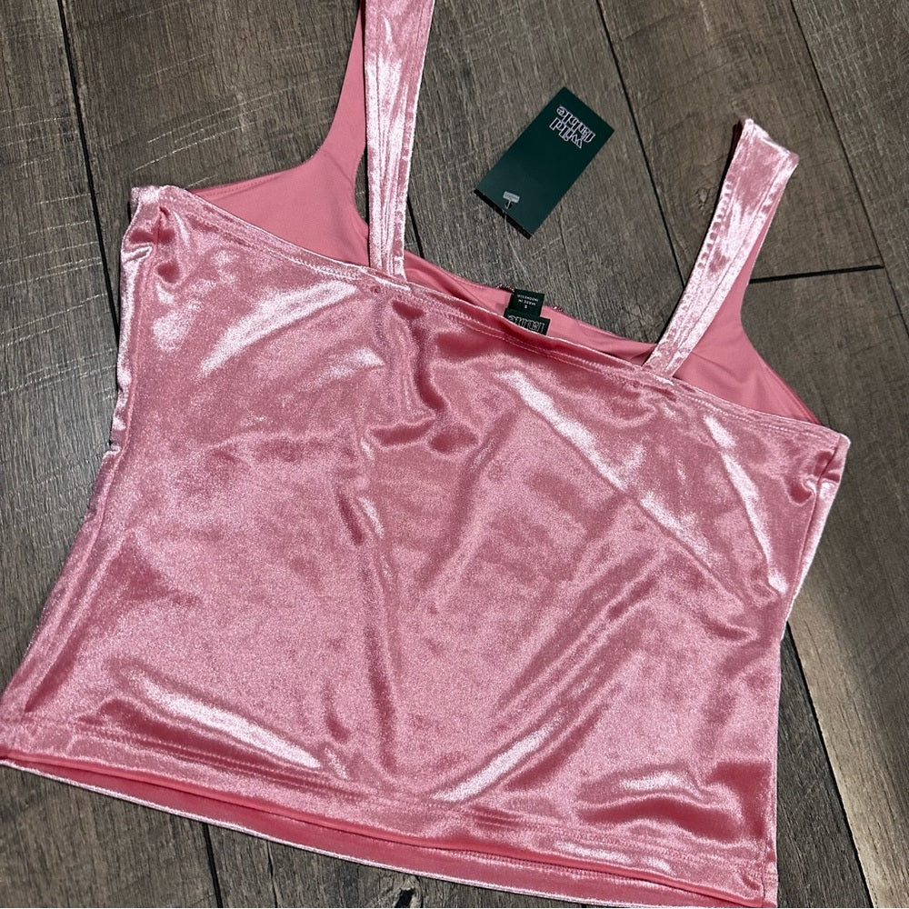 Wild Fable Pink Velour Crop Tank