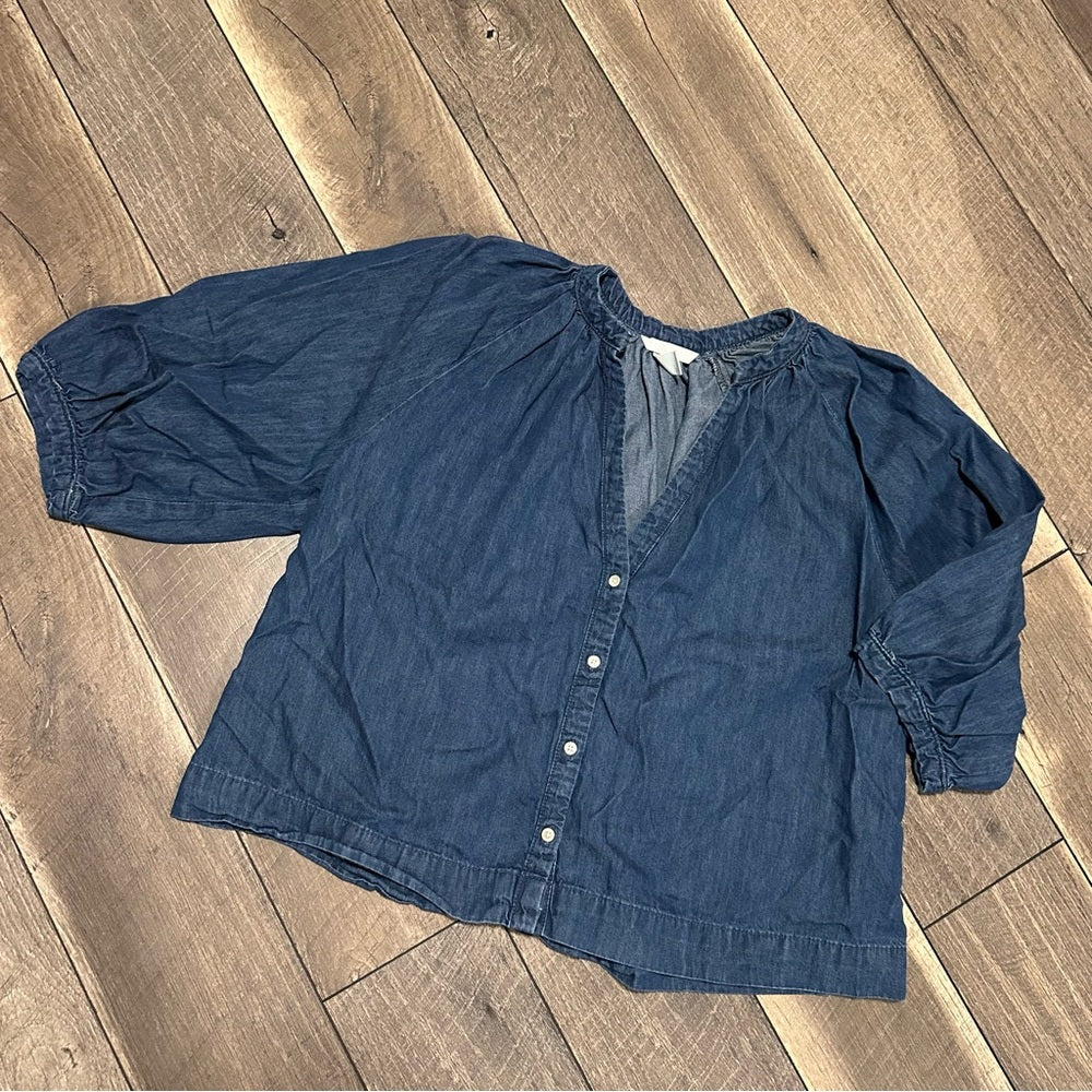 H&M Soft Denim Short Sleeve Top