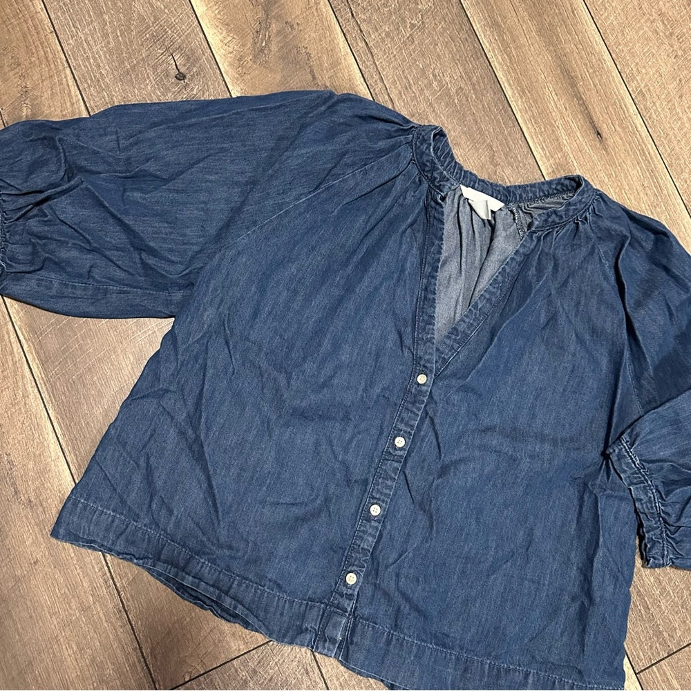 H&M Soft Denim Short Sleeve Top