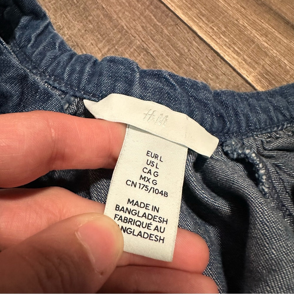 H&M Soft Denim Short Sleeve Top