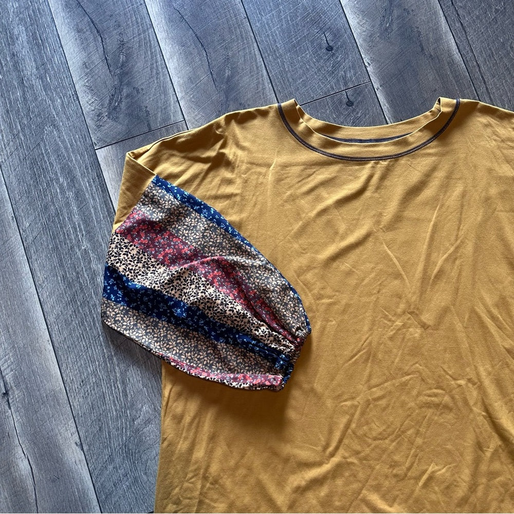 Belle Boho by Kim Graver Mustard Floral Long Sleeve Top