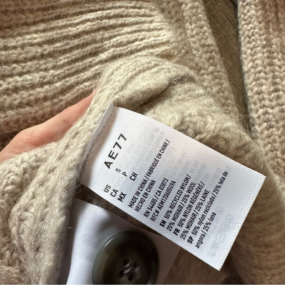 AE77 Oversized Button Down Sweater