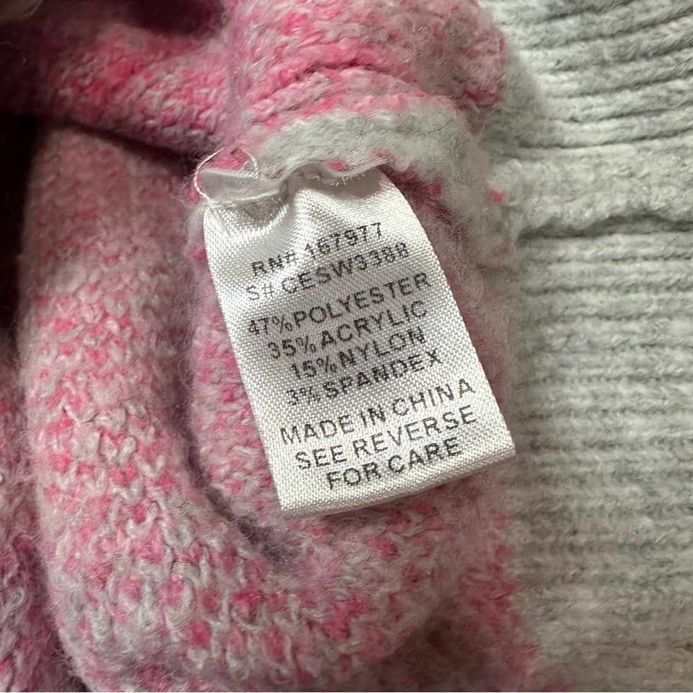 Adora Pink Oversized Christmas Tree Fuzzy Button Up Sweater