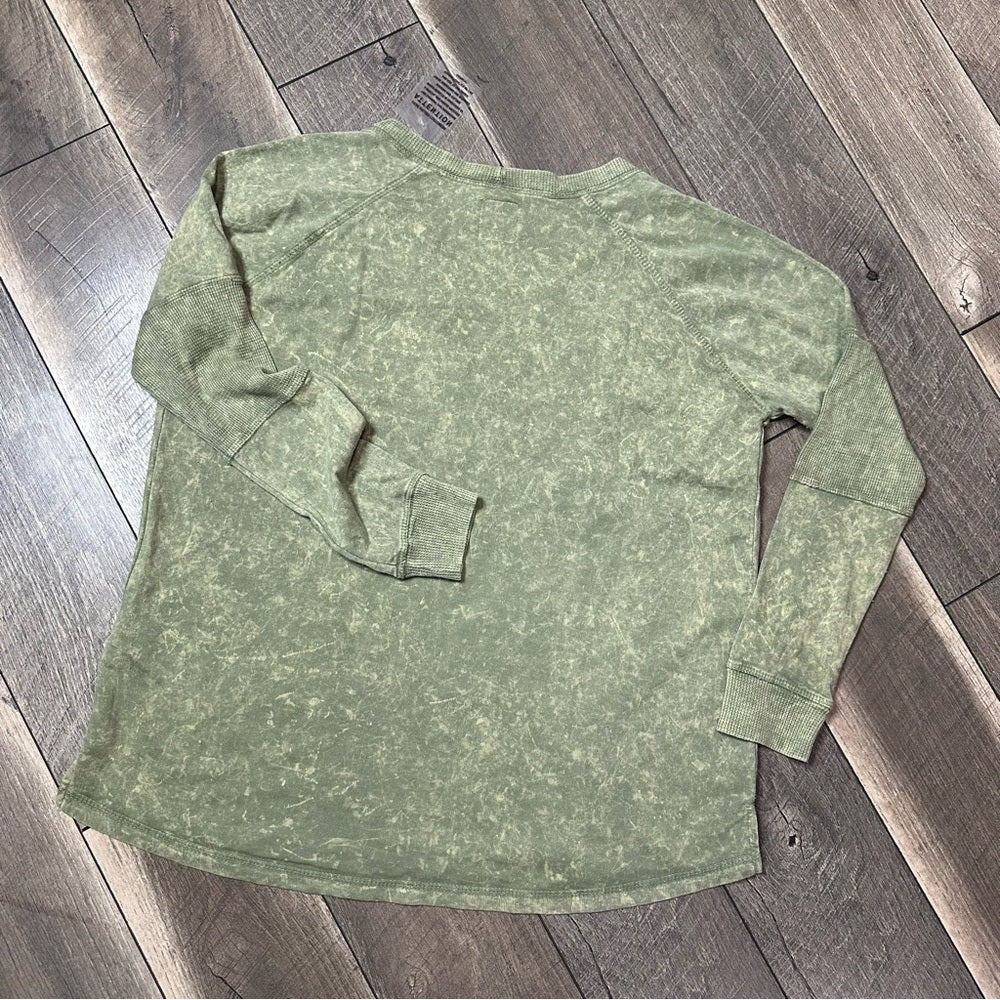 Like Love Stonewash Long Sleeve Top