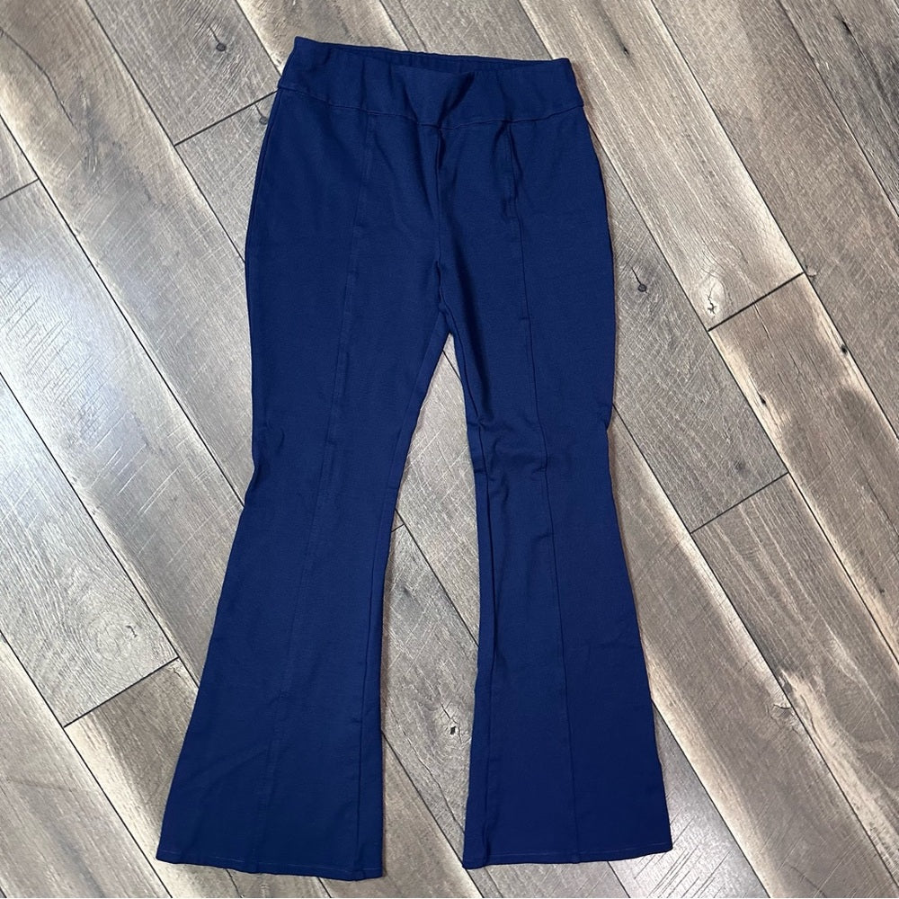 Dear Scarlett Stretchy Blue Flare Pants
