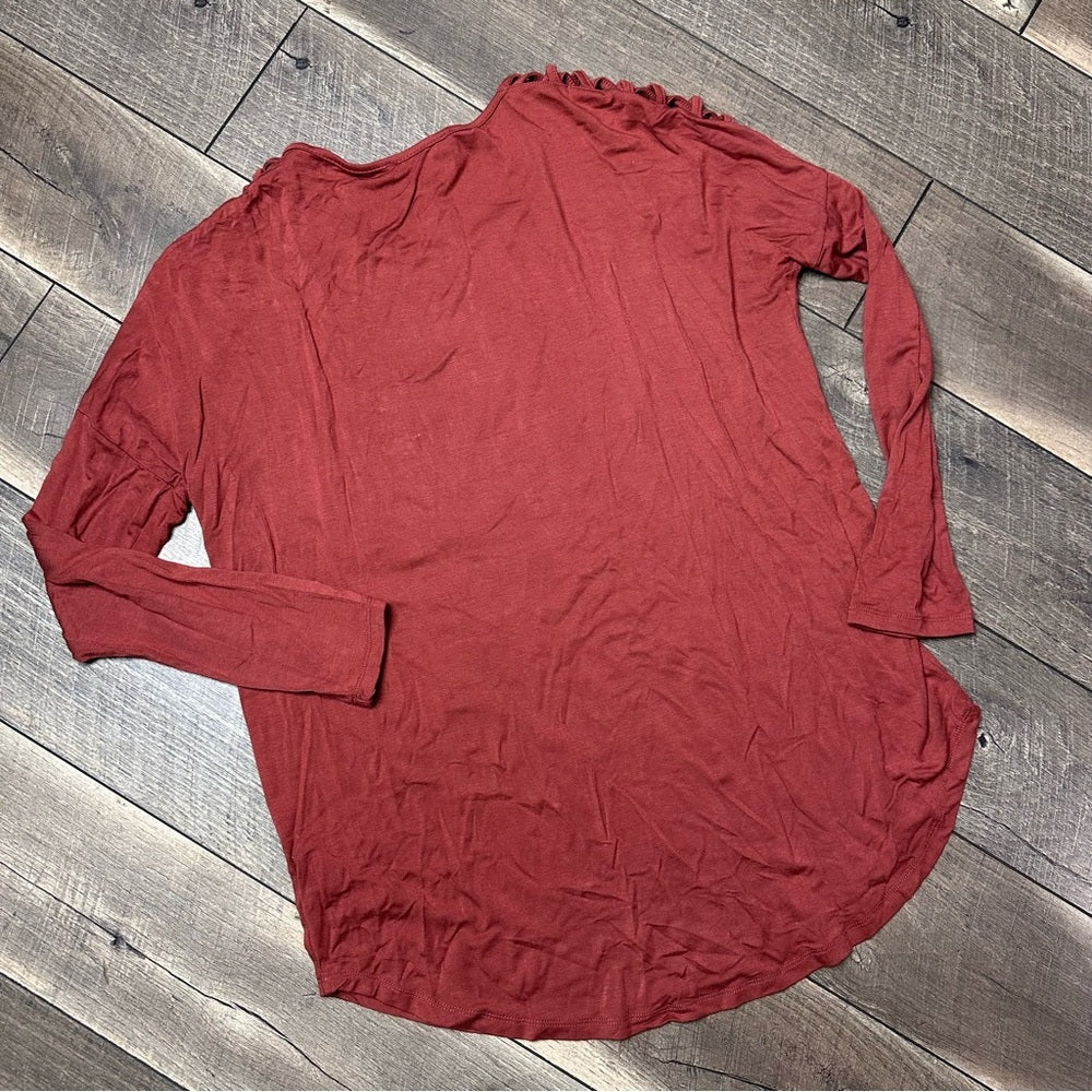 Loveriche Long Sleeve Ladder Shoulder Detail Top