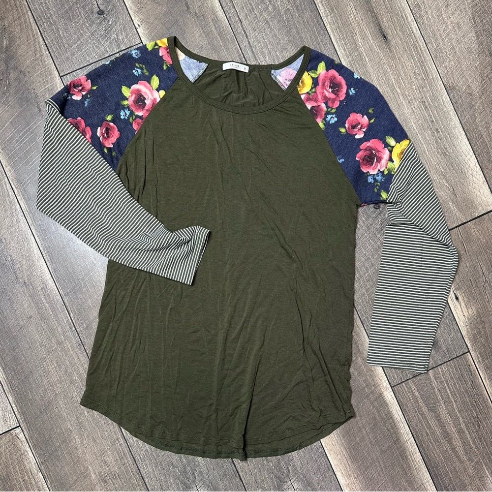 Lelis Long Sleeve Multi Pattern Top