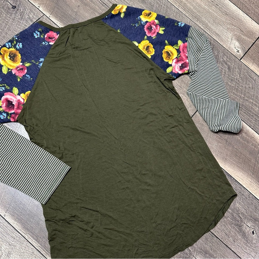 Lelis Long Sleeve Multi Pattern Top