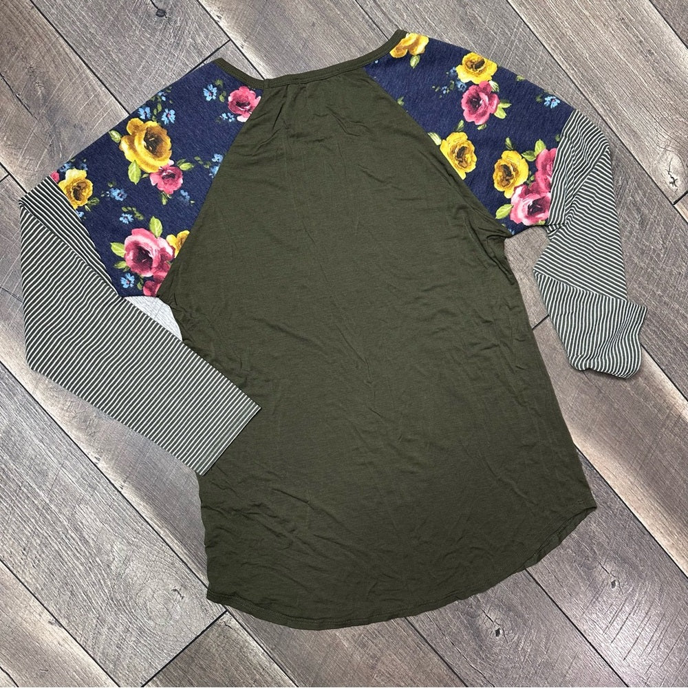 Lelis Long Sleeve Multi Pattern Top