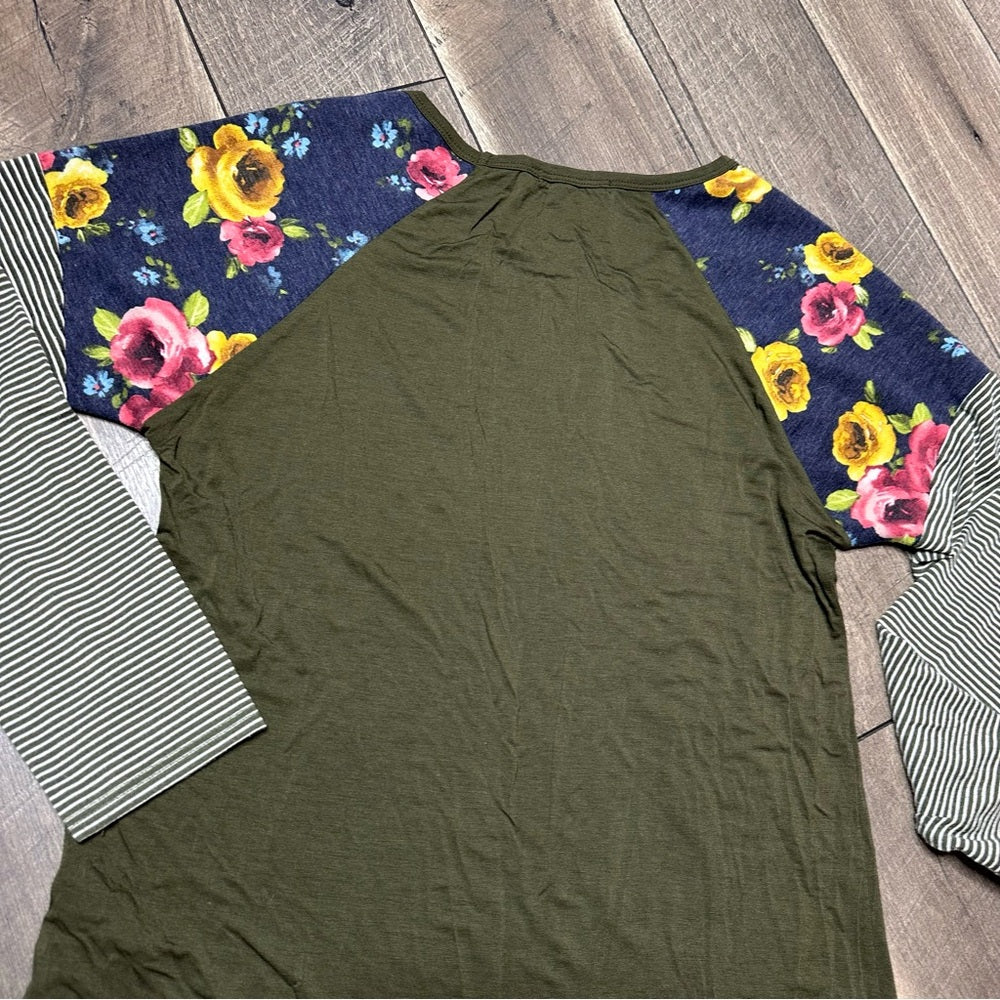 Lelis Long Sleeve Multi Pattern Top