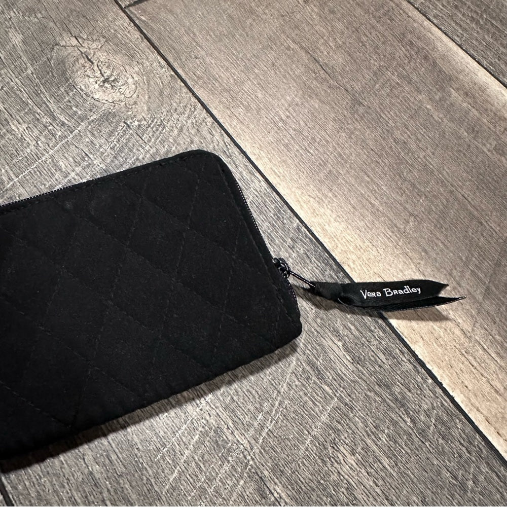 Vera Bradley Black Quilted Card Wallet