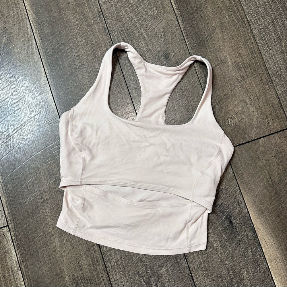 Stori Baby Pink Open Front Buttery Soft Longline Tank Top