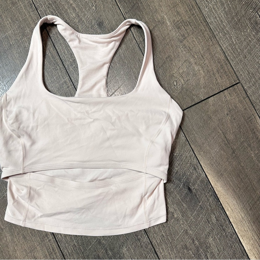 Stori Baby Pink Open Front Buttery Soft Longline Tank Top